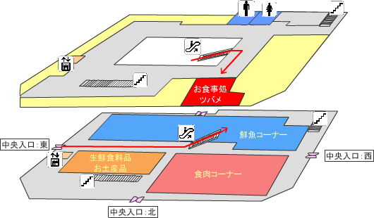 公設市場内の見取り図